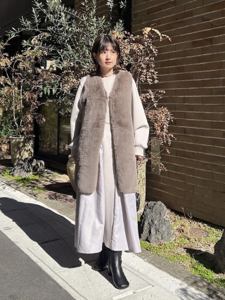 Faux Fur × Mouton Reversible Vest Gilet