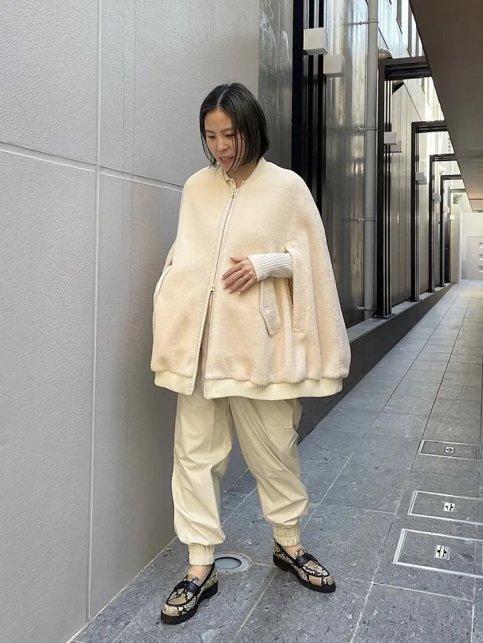 Boa × fleece cape style blouson