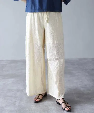 HERENCIA / cambric wide easy pants