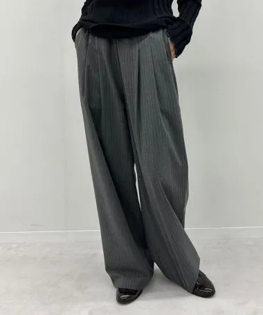 HERENCIA / 2-pleat wide striped pants