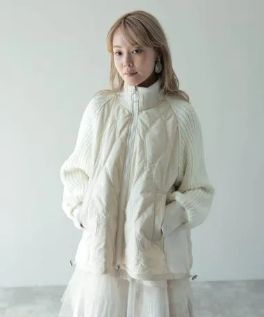 HERENCIA / Quilted knit docking short coat