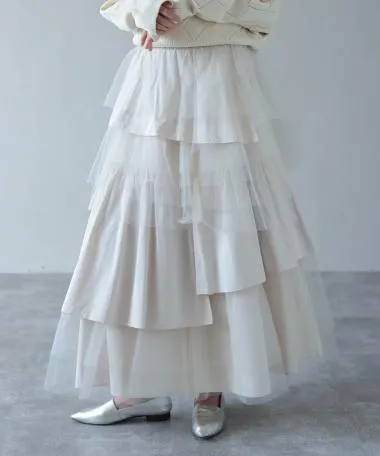 HERENCIA / Random tiered tulle skirt