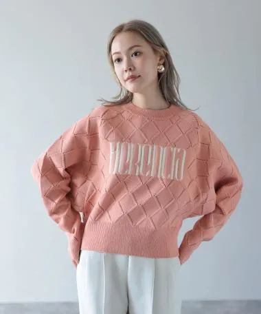 HERENCIA / Diamond pattern Herencia logo knit