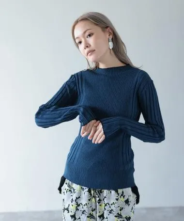 HERENCIA / Cotton cashmere rib knit