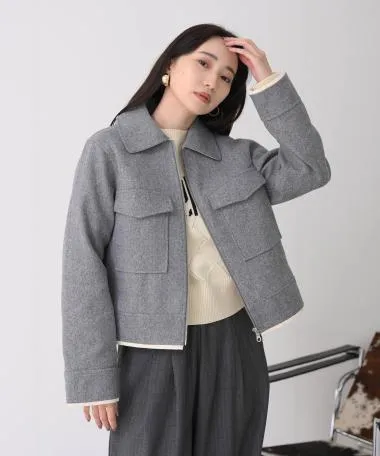 HERENCIA / Front pocket cropped jacket