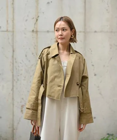 HERENCIA / Cut-off trench coat