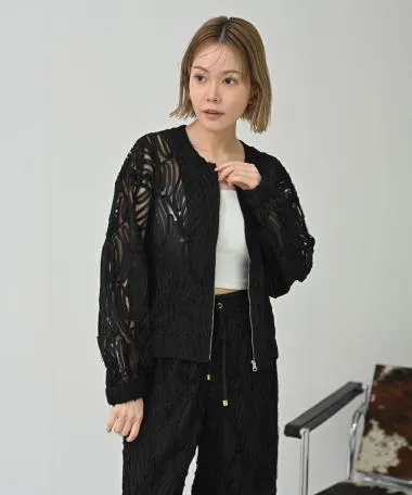 HERENCIA / Cord lace sheer blouson