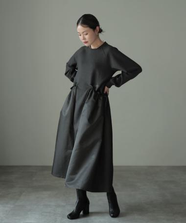 HERENCIA / Side drawstring long sleeve dress