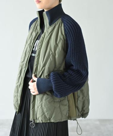 HERENCIA / Quilted knit docking short coat